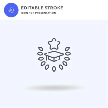 Graduation icon vector, filled flat sign, solid pictogram isolated on white イラスト素材