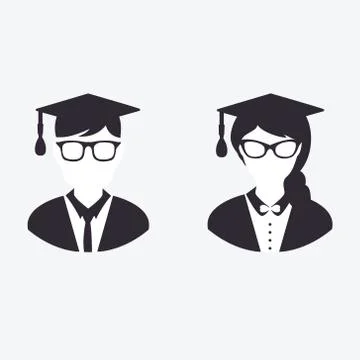 Graduation icons Stock Illustration