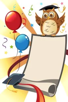 Graduation invitation Stock Illustration