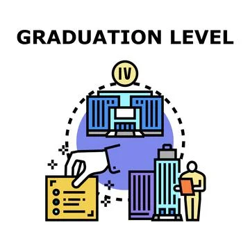 Graduation level achievement career path development system Stock Illustration