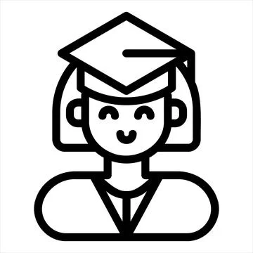 Graduation line icon vector illustration isolated on white background Stock Illustration