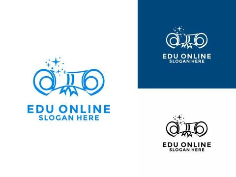 Graduation logo design vector. Education online logo vector, university, ac.. Stock Illustration