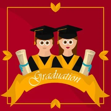 Graduation objects illustration Illustrazione stock