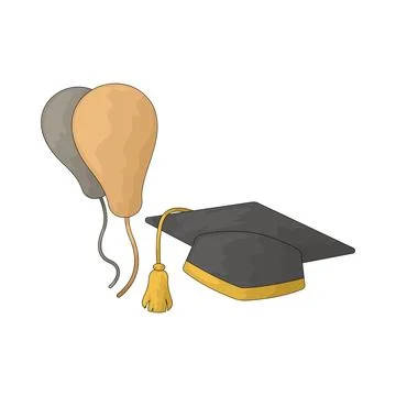 Graduation objects illustration Stock Illustration