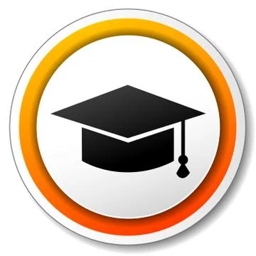 Graduation orange icon Stock Illustration