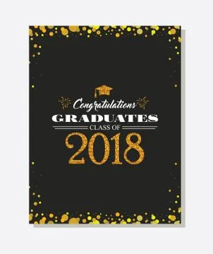 Graduation party vector template invitation to the traditional ceremony, coll Stock Illustration