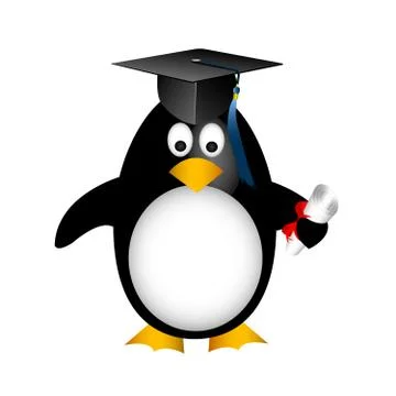 Graduation penguin icon Stock Illustration
