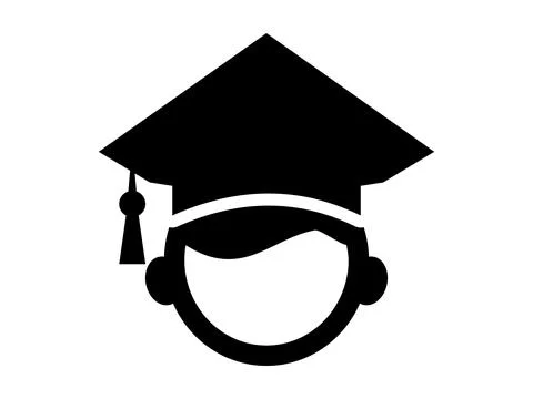 Graduation People Vector Icon, Flat Design Illustration of Students in Cap Stock Illustration