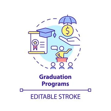 Graduation programs concept icon Illustrazione stock