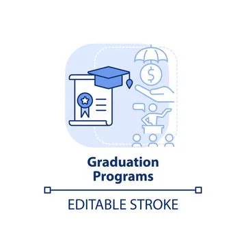 Graduation programs light blue concept icon 스톡 일러스트