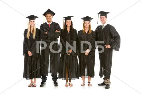 Graduation: recent graduates in a row Stock Photos