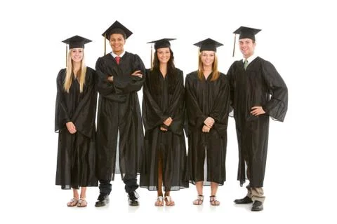 Graduation: recent graduates in a row Stock Photos