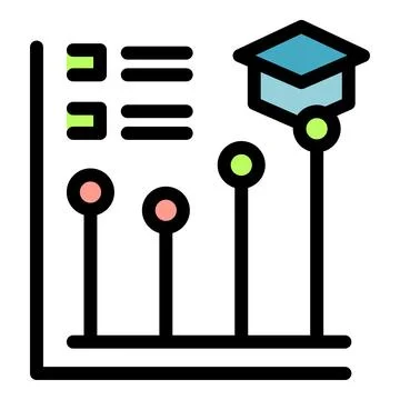 Graduation statistics showing increasing number of graduates Stock Illustration