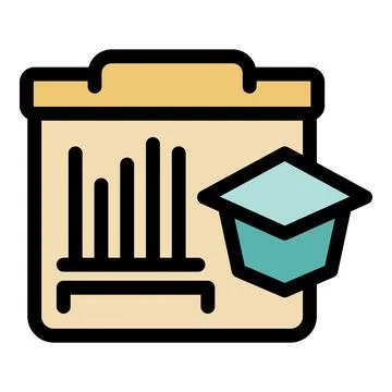 Graduation statistics showing student performance growth Stock Illustration