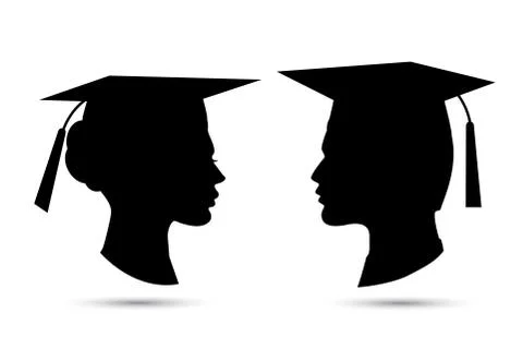 Graduation student profile Stock Illustration