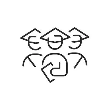 Graduation Students Icon Stock Illustration