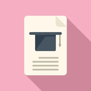 Graduation test icon flat vector. School exam Stock Illustration