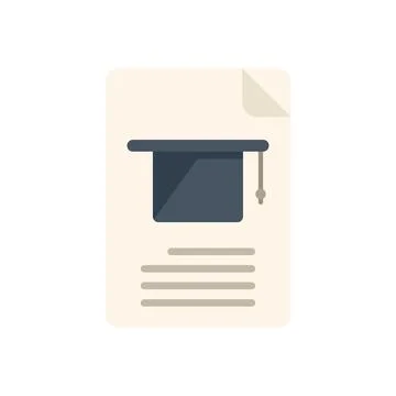 Graduation test icon flat vector. School exam Stock Illustration