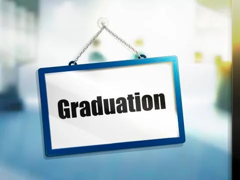 Graduation text sign Stock Illustration