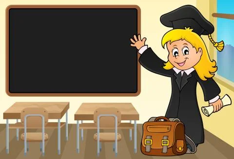 Graduation theme image Illustrazione stock