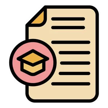Graduation thesis icon vector flat Stock Illustration