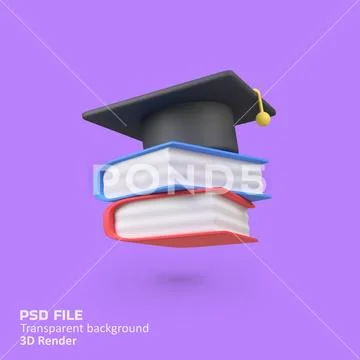 Graduation Toga with Book isolated 3d render icon illustration PSD Template