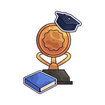 Graduation trophy illustration Stock Illustration