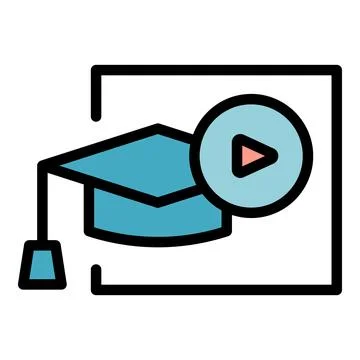 Graduation video icon vector flat 스톡 일러스트