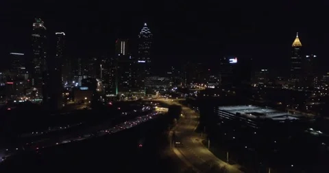 Grady Curve Atlanta Night Skyline 16 Stock Footage