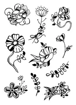 Graf_lab_flower_bouquet_elements Stock Illustration