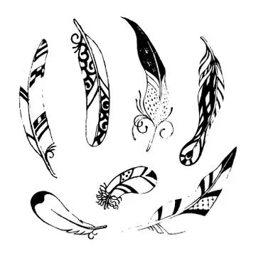 Graf_lab_grafic_feathers Illustrazione stock