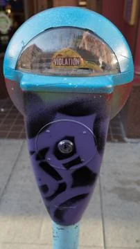 Graffit Parking Meter Stock Photos