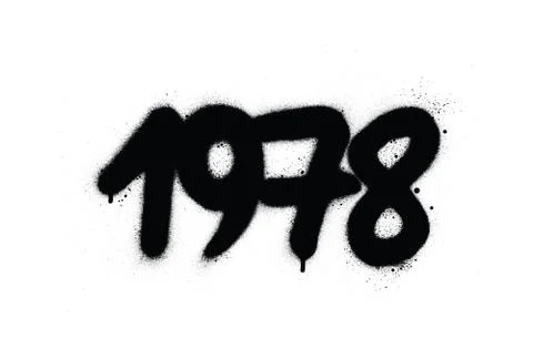 Graffiti 1978 date sprayed in black over white Stock Illustration