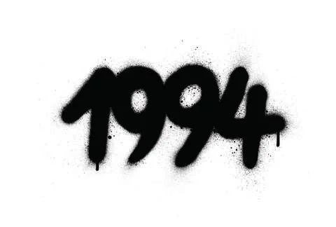 Graffiti 1994 date sprayed in black over white Stock Illustration