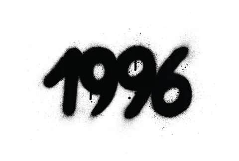 Graffiti 1996 date sprayed in black over white Stock Illustration