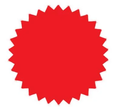 Graffiti 30 point star shape sprayed in red over white Stock Illustration