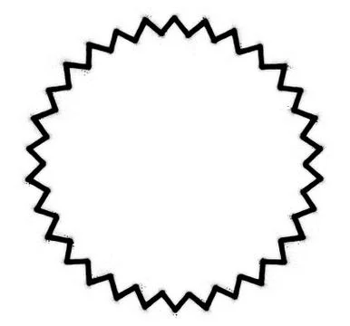 Graffiti 30 point star shape sprayed in black over white Stock-Illustration