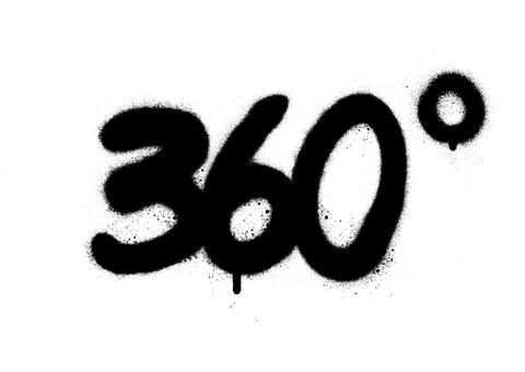 Graffiti 360 degrees sprayed in black over white Stock Illustration