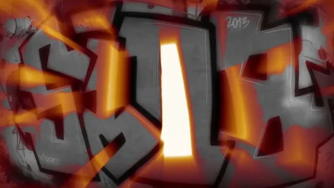 Graffiti of 4 letters Shine with BW BG Stock-Footage 75290355