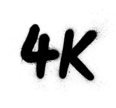 Graffiti 4K abbreviation sprayed in black over white Stock Illustration