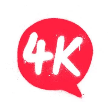 Graffiti 4K abbreviation sprayed in white over red text balloon Stock Illustration