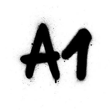 Graffiti A1 sprayed in black over white Stock Illustration