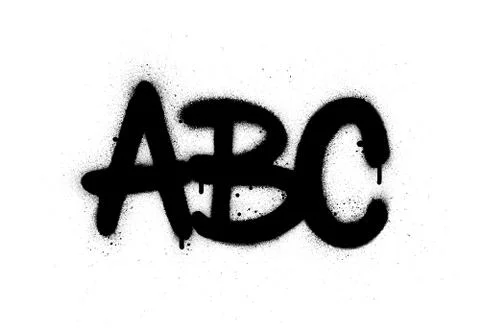 Graffiti abc text sprayed in black over white Stock Illustration