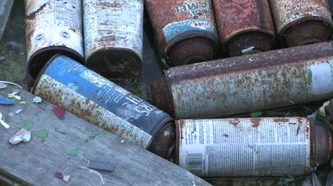 Graffiti in abondon pool Stock Footage 660764