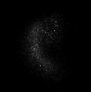 Graffiti abstract sprayed cloudy shape in white on black Stock Illustration