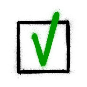 Graffiti accepted sign sprayed in green black over white Stock Illustration