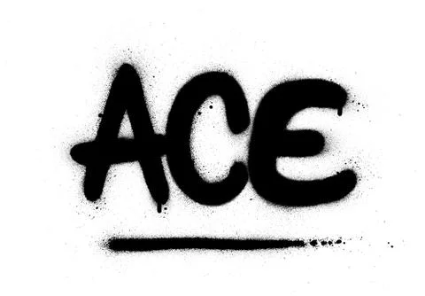 Graffiti ace word sprayed in black over white Stock Illustration