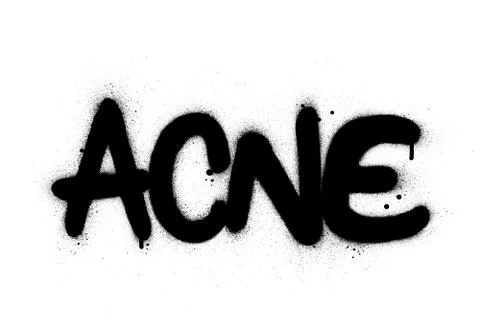 Graffiti acne word sprayed in black over white Stock Illustration