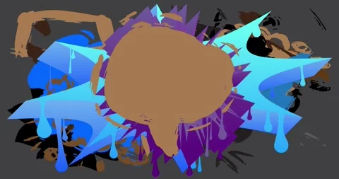 Graffiti advertising Speech Bubble on black video Stock Footage 329657103
