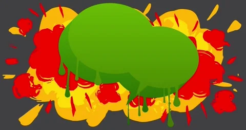 Graffiti advertising Speech Bubble on black Stock Footage 329657106